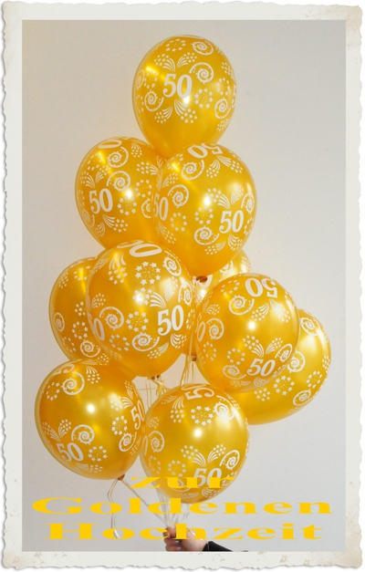 Dekoration Heliumballons zur Goldenen Hochzeit