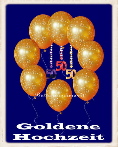 Heliumballons zur Goldenen Hochzeit